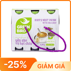 Nước yến sào và hạt chia Green Bird Hộp 06 chai