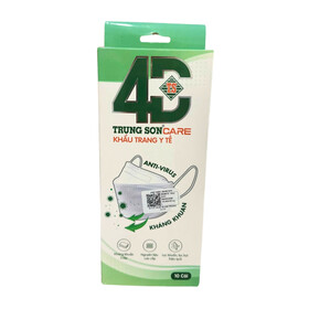 Khẩu trang y tế Trung Sơn 4D người lớn trắng (10 cái)