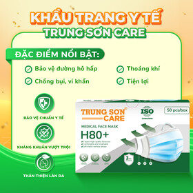 Khẩu Trang Y Tế Trung Sơn Care chống bụi (Hộp Màu xanh)Khẩu Trang Y Tế Trung Sơn Care chống bụi (Hộp Màu xanh)