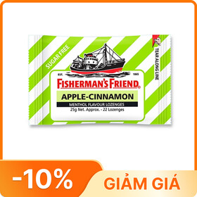 Kẹo con tàu không đường Fisherman's Friend vị táo, quế và menthol (25g)