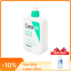 Sữa Rửa Mặt Tạo Bọt CeraVe Foaming Cleanser dành cho da thường và da dầu (473ml)