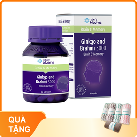 Viên uống Ginkgo And Brahmi 3000 Henry Blooms hỗ trợ hoạt huyết (Hộp 30 viên)