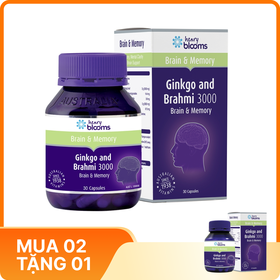 Viên uống Ginkgo And Brahmi 3000 Henry Blooms hỗ trợ hoạt huyết (Hộp 30 viên)