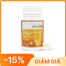 Thực phẩm bảo vệ sức khoẻ Milky Calcium D3 330mg Plus Vitatree (Hộp 30 viên)