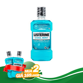 Nước súc miệng Listerine Cool Mint hỗ trợ viêm nướu, sâu răng, hôi miệng (750ml)