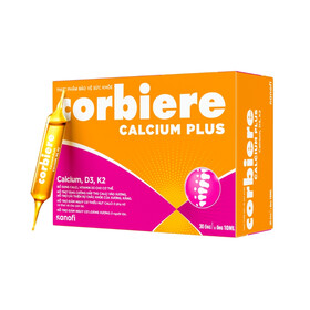 Corbiere Calcium Plus tăng cường hấp thụ canxi, cho xương chắc khoẻ (Hộp 30 ống)