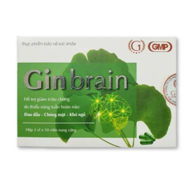 Gin Brain hỗ trợ giảm đau đầu, chóng mặt, ù tai, khó ngủ, suy giảm tập trung (Hộp 30 viên)