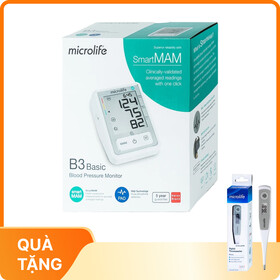 Máy đo huyết áp tự động Microlife B3 Basic hỗ trợ đo huyết áp