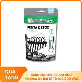 Tăm chỉ kẽ răng OralClean Denta Detox làm sạch mảng bám trên răng (Hộp 50 cây)