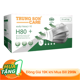 Khẩu Trang Y Tế Trung Sơn Care Xám 04 Lớp (Hộp 50 cái)