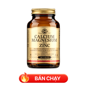 Thực phẩm bảo vệ sức khoẻ Calcium Magnesium plus Zinc Solgar hỗ trợ cho xương khỏe mạnh (100 viên)