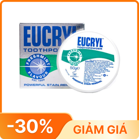 Bột Đánh Răng Bạc Hà Tẩy Trắng Eucryl Toothpowder 50g