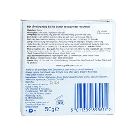 Bột Đánh Răng Bạc Hà Tẩy Trắng Eucryl Toothpowder 50g