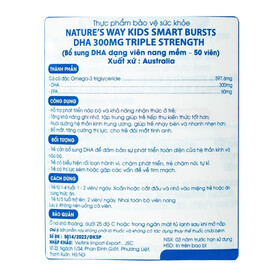 Nature's Way Kids Smart DHA 300mg Triple Strengt - Hỗ trợ phát triển trí não và tăng cường thị lực cho trẻ (50 viên)