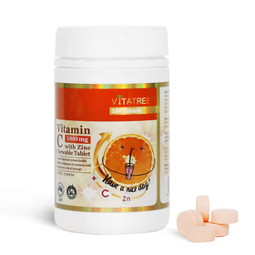 Vitatree Vitamin C 1000mg with Zinc bổ sung vitamin C và kẽm (100 viên)