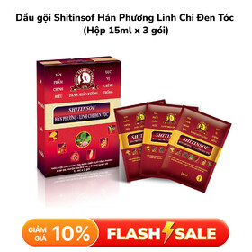 Dầu Gội Shitinsof Hán Phương Linh Chi Đen Tóc Hộp 15ml x 3 gói