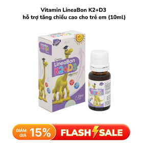 Vitamin tăng trưởng chiều cao Lineabon K2 + D3 Chai 10Ml