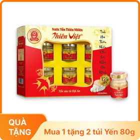 Nước Yến Thiên Nhiên Thiên Việt Nguyên Chất Có Đường - Hộp 6 Lọ