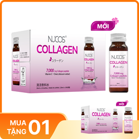 Nucos Collagen 7000 - Nước Uống Collagen Thủy Phân Chống Lão Hóa, Trắng Da (10 chai x Hộp)