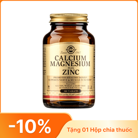 Thực phẩm bảo vệ sức khoẻ Calcium Magnesium plus Zinc Solgar hỗ trợ cho xương khỏe mạnh (100 viên)