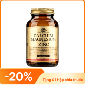 Thực phẩm bảo vệ sức khoẻ Calcium Magnesium plus Zinc Solgar hỗ trợ cho xương khỏe mạnh (100 viên)