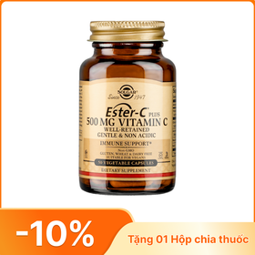 Thực phẩm bảo vệ sức khoẻ Ester-C 500MG Vitamin C Solgar hỗ trợ tăng cường sức đề kháng (50 viên)