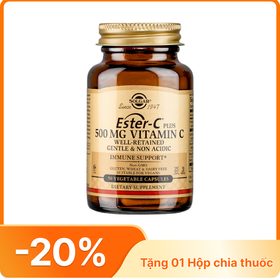 Thực phẩm bảo vệ sức khoẻ Ester-C 500MG Vitamin C Solgar hỗ trợ tăng cường sức đề kháng (50 viên)