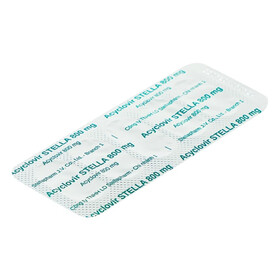 Thuốc Acyclovir Stella 800mg: Điều trị nhiễm Herpes simplex, Herpes zoster, thủy đậu (Hộp 10 vỉ x 5 viên)