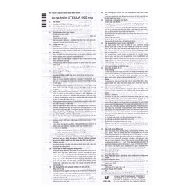 Thuốc Acyclovir Stella 800mg: Điều trị nhiễm Herpes simplex, Herpes zoster, thủy đậu (Hộp 10 vỉ x 5 viên)