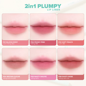 Chì Kẻ Viền Môi Dearmay 2in1 Plumpy Lip Liner P01 Bloom Rosy