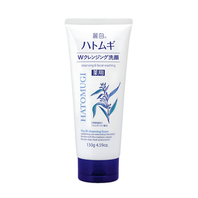 Sữa rửa mặt Hatomugi The W Cleansing Foam chiết xuất Ý Dĩ giúp sạch sâu và hỗ trợ sáng da (130g)