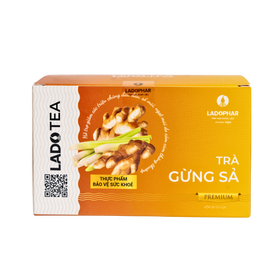 Lado Tea Trà Gừng Sả hỗ trợ giảm các triệu chứng đau đầu, sổ mũi, ngạt mũi (Hộp 20 gói)