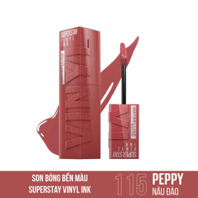 Son Kem Bóng Maybelline Super Stay Vinyl Ink 115 Peppy (15g)
