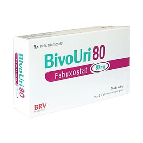 Thuốc Bivouri 80 Febuxostat: Điều trị gút và tăng Acid Uric máu (Hộp 3 vỉ, 6 vỉ x 10 viên)