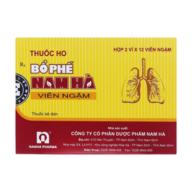 Thuốc Ho Bổ Phế Nam Hà Ngậm tiêu đờm, bổ phổi, sát trùng họng (2 vỉ x 12 viên)