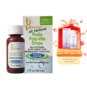 Thực phẩm bảo vệ sức khỏe All Natural Pedia Poly Vite Drops - Vitamin tổng hợp cho trẻ em (30ml)