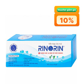 Hỗn hợp rửa mũi Rinorin chăm sóc và bảo vệ mũi xoang (30 gói)