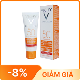 Kem chống nắng có màu Vichy Capital Soleil Anti-Ageing 3-In-1 SPF50 giảm các dấu hiệu lão hóa (50ml)