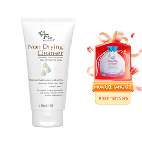 Sữa rửa mặt Fixderma Non Drying Cleanser hỗ trợ làm sạch bụi bẩn, bã nhờn (60g)