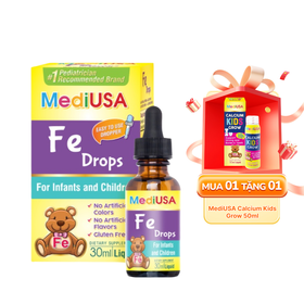 Thực phẩm bảo vệ sức khỏe MediUSA Fe Drops bô sung sắt cho cơ thể (30ml)