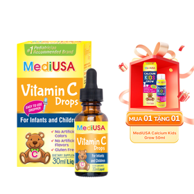 Thực phẩm bảo vệ sức khỏe MediUSA Vitamin C Drops (30ml)