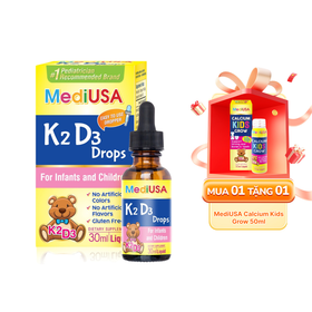 MediUSA K2 D3 Drops hỗ trợ hấp thu canxi cho bé (30ml)