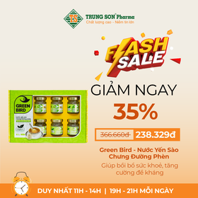 Green Bird - Nước Yến Sào Chưng Đường Phèn Hộp x 06 hũ