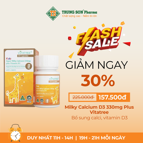 Thực phẩm bảo vệ sức khoẻ Milky Calcium D3 330mg Plus Vitatree bổ sung calci, vitamin D3 (Hộp 30 viên)