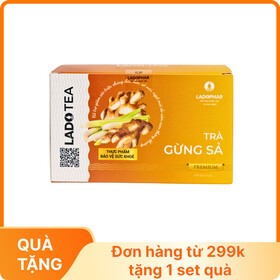 Lado Tea Trà Gừng Sả hỗ trợ giảm các triệu chứng đau đầu, sổ mũi, ngạt mũi (Hộp 20 gói)