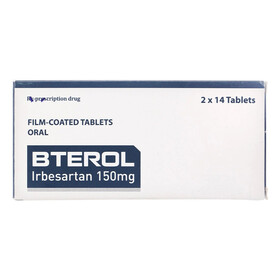 Bterol 150mg – Điều trị tăng huyết áp và bệnh thận do đái tháo đường tuýp 2 (Hộp 2 vỉ x 14 viên)