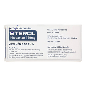 Bterol 150mg – Điều trị tăng huyết áp và bệnh thận do đái tháo đường tuýp 2 (Hộp 2 vỉ x 14 viên)