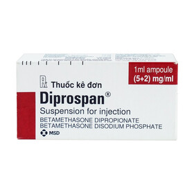 Diprospan Injection (5+2)mg/ml: Thuốc tiêm điều trị viêm khớp, dị ứng, bệnh da liễu (1ml)