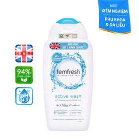 Dung Dịch Vệ Sinh Phụ Nữ Năng Động Femfresh Intimate Skin Care Active Wash 250mlDung Dịch Vệ Sinh Phụ Nữ Năng Động Femfresh Intimate Skin Care Active Wash 250ml