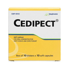 Thuốc Cedipect - Điều trị triệu chứng ho khan, kích ứng , long đờm (10 Vỉ x 10 Viên)